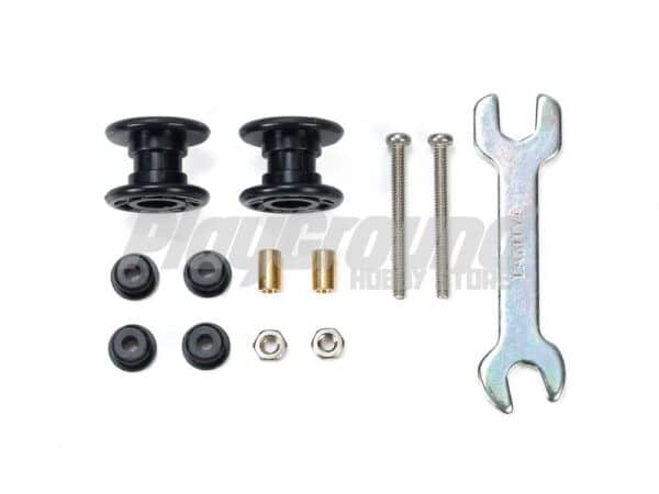 Tamiya 15529 1/32 Mini 4WD Low Friction Plastic Double Rollers (Black/13-13mm)