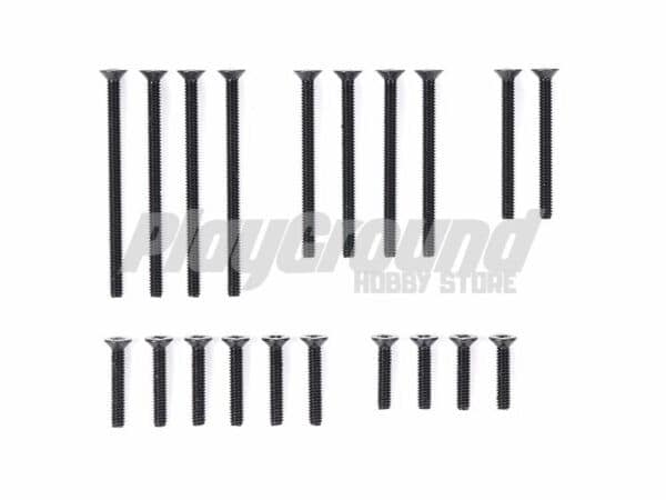 Tamiya 95415 1/32 Mini 4WD Stainless Steel Countersunk Screw Set (10/12/20/25/30mm, Black)