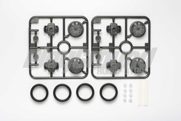 Tamiya 15443 Low-Profile Tire & 1-Way Wheel Set