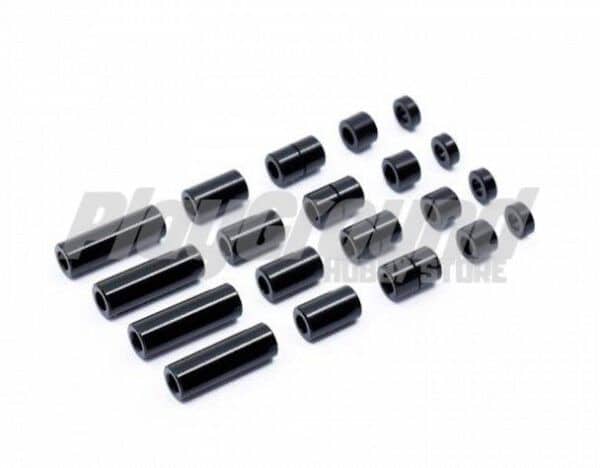 Tamiya 92432 - Aluminum Spacer Set (12/6.7/6/3/1.5mm, 4 Pcs. Each) Black Tamiya Korea 25th Anniversary