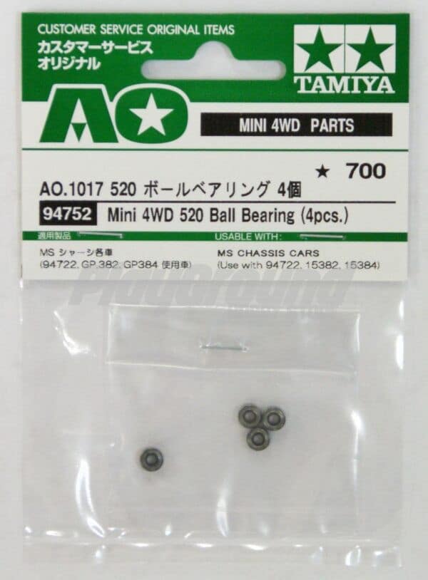 Tamiya 94752 AO 1017 Mini 4WD 520 Ball Bearing (4pcs)