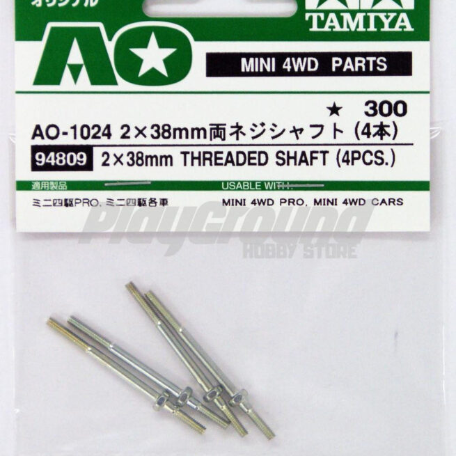 Tamiya 94809 AO-1024 Mini 4WD 2x38mm Threaded Shaft (4pcs.)