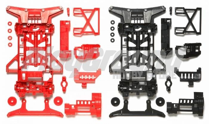 Tamiya 95242 JR SUPER X CHASSIS SET Reinforced (Red/Black)