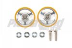 Tamiya 95349 1/32 Mini 4WD JR 17mm Aluminum Rollers – w/Plastic Rings (Orange)