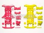 Tamiya 95356 1/32 Mini 4WD JR Fluorescent Chassis Set VS Chassis Pink/Yellow