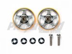 Tamiya 95385 1/32 Mini 4WD 19mm Aluminum Rollers (5 Spokes) w/Plastic Rings (Orange)