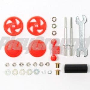 Tamiya 95402 1/32 Mini 4WD Large Diameter Stabilizer Head Set (17mm) (Red)