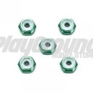 Tamiya 95424 1/32 Mini 4WD 2mm Aluminum Lock Nut (Green, 5pcs.)
