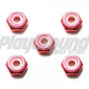 Tamiya 95426 2mm Aluminum Lock Nut (Pink, 5pcs.)