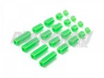 Tamiya 95443 1/32 Mini 4WD Lightweight Plastic Spacer Set (12/6.7/6/3/1.5mm) (Fluorescent Green)