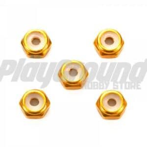 Tamiya 95458 1/32 Mini 4WD 2mm Aluminum Lock Nut (Gold, 5pcs.)