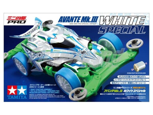 Tamiya 95469 1/32 Mini 4WD Avante Mk.III White Special (MS Chassis)