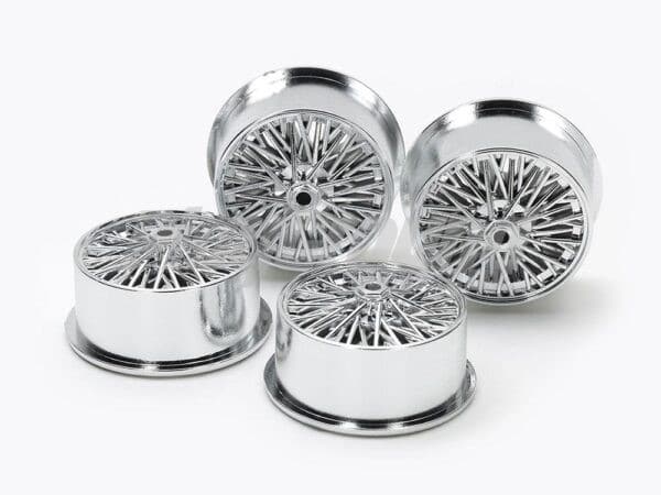 Tamiya 95531 Wire Spoke Wheels for Low-Profile Tires (Silver Plated)