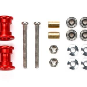 Tamiya 95562 1/32 Mini 4WD Lightweight Double Aluminum Rollers 9-8mm (Red)