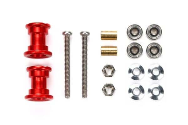 Tamiya 95562 1/32 Mini 4WD Lightweight Double Aluminum Rollers 9-8mm (Red)