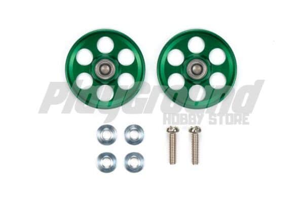 Tamiya 95607 HG Lightweight 19mm Aluminum Ball-Race Rollers (Ringless/Green)