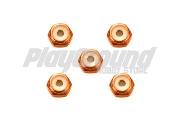 Tamiya 95556 1/32 Mini 4WD 2mm Aluminum Lock Nut (Orange, 5pcs.)
