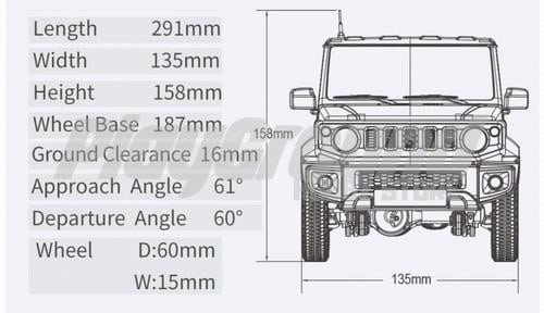 FMS Jimny Suzuki RC12002 RTR 1/12 RC Car with 2.4G Two Speed Transmission RC Crawler with LED Lights for RC Model Car