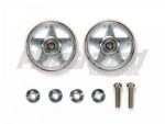 Tamiya 95438 1/32 Mini 4WD 19mm Aluminum Rollers (5 Spokes) w/Plastic Rings (Pink)