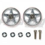 Tamiya 95438 1/32 Mini 4WD 19mm Aluminum Rollers (5 Spokes) w/Plastic Rings (Pink)