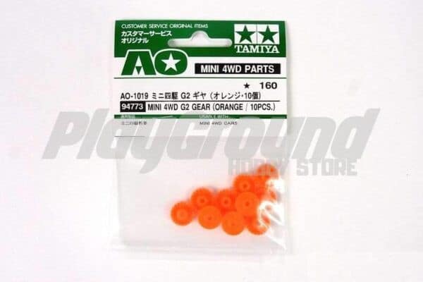 Tamiya AO-1019 94773 1/32 Mini 4WD G2 Gear(Orange/10Pcs)