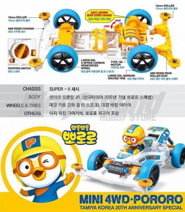Tamiya 92336 1/32 Mini 4WD Pororo (Tamiya Korea 20th Anniversary Special)