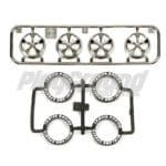 Tamiya 95330 Lo-Pro Tire/Wheel Set Black Plated (5-Spoke)