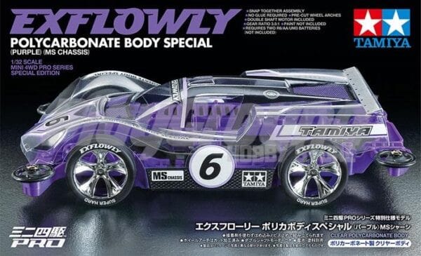Tamiya 95571 1/32 Mini 4WD Exflowly Polycarbonate Body Special (Purple) (MS Chassis)