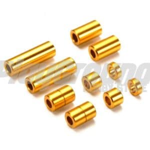 Tamiya 95442 1/32 Mini 4WD Aluminum Spacer Set (12/6.7/6/3/1.5mm, 2pcs. each) (Gold)