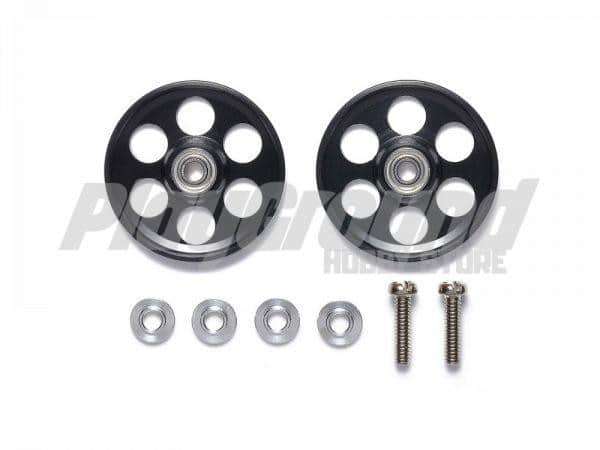 Tamiya 95498 HG Lightweight 19mm Aluminum Ball-Race Rollers (Ringless/Black)