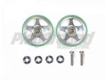 Tamiya 95493 19mm Aluminum Rollers (5 Spokes) w/Plastic Rings (Green)