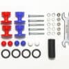 Tamiya 15525 1/32 Mini 4WD LOW FRICTION PLASTIC DOUBLE ROLLERS w/RUBBER RINGS (RED & BLUE/13-12mm)