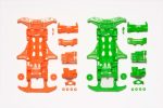 Tamiya 95355 1/32 Mini 4WD FLUORESCENT CHASSIS SET Vs Chassis (Orange/Green)