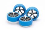 TAMIYA 95654 1/32 LP SMALL DIA TIRES/WHEELS 5-Spoke/Blk Plated Asia Challenge