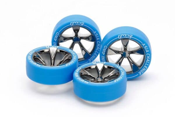 TAMIYA 95654 1/32 LP SMALL DIA TIRES/WHEELS 5-Spoke/Blk Plated Asia Challenge