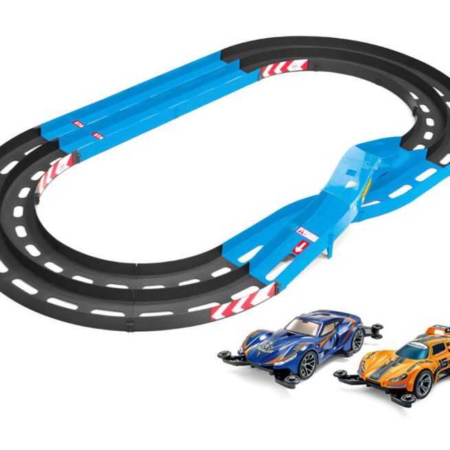 Tamiya 95658 MINI 4WD OVAL HOME CIRCUIT (TWO-LEVEL LANE CHANGE) plus CHEVALIER & ESTOURA