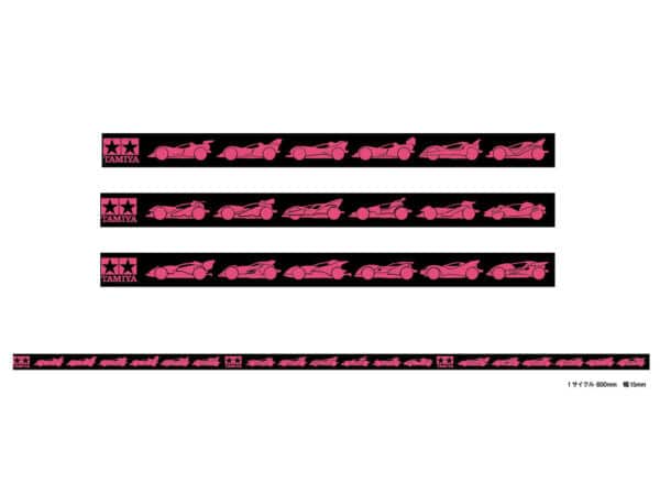 Tamiya 95667 Mini 4WD Fully Cowled Mini 4WD 30th Anniversary Multi-Tape (15mm width, Black/Pink)