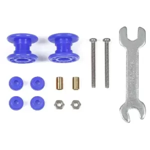 Tamiya 95664 1/32 Mini 4WD Mini 4WD Low Friction Plastic Double Rollers (Blue/13-13mm)