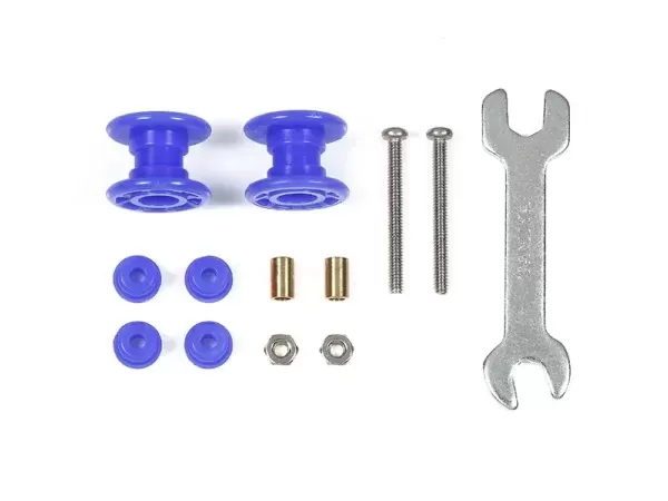 Tamiya 95664 1/32 Mini 4WD Mini 4WD Low Friction Plastic Double Rollers (Blue/13-13mm)