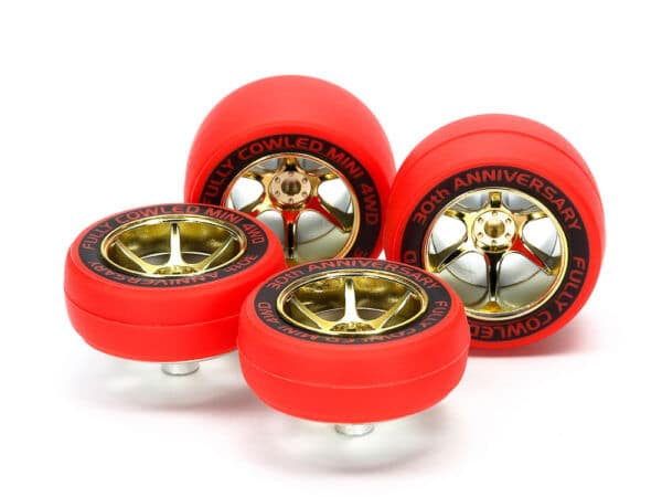 TAMIYA 95665 1/32 FULLY COWLED 30TH ANNIV. RED SLICK TIRES & GOLD COLOR PLATED WHEELS