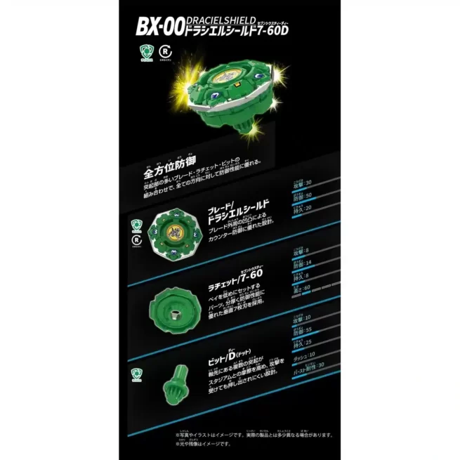 Beyblade X - BXG-11 BOOSTER DRACIEL SHIELD 7-60D