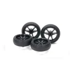 TAMIYA 15546 1/32 MINI 4WD 31MM TIRES/CARBON WHEELS (LARGE DIAMETER/LOW FRICTION/ARCHED)
