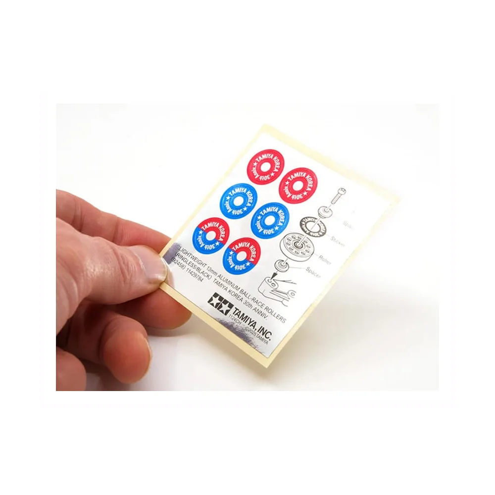 TAMIYA 92458 13MM ALUMINIUM BALL-RACE ROLLERS (RINGLESS/BLACK TAMIYA KOREA 30TH ANNIVERSARY)