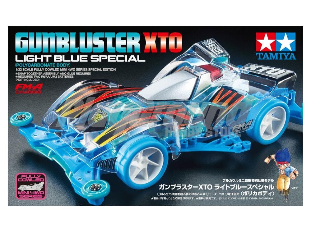 Tamiya 95439 1/32 Mini 4WD Gun Bluster XTO Light Blue Special (Polycarbonate Body) (FM-A Chassis)