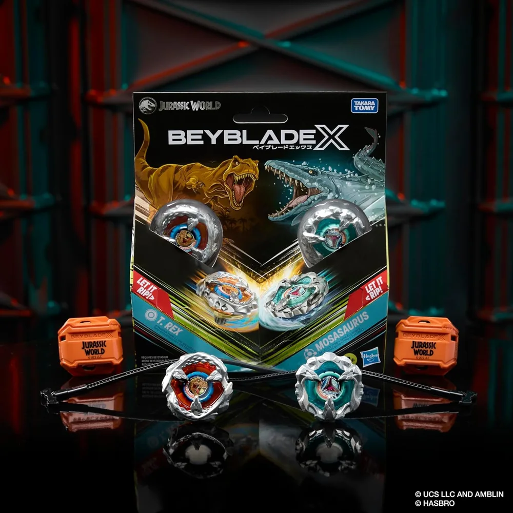 BEYBLADE X BXG-40 JURASSIC WORLD MOSASAURUS VS T-REX