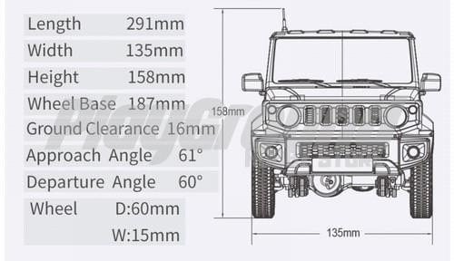 FMS Jimny Suzuki RC12002 RTR 1/12 RC Car with 2.4G Two Speed Transmission RC Crawler with LED Lights for RC Model Car