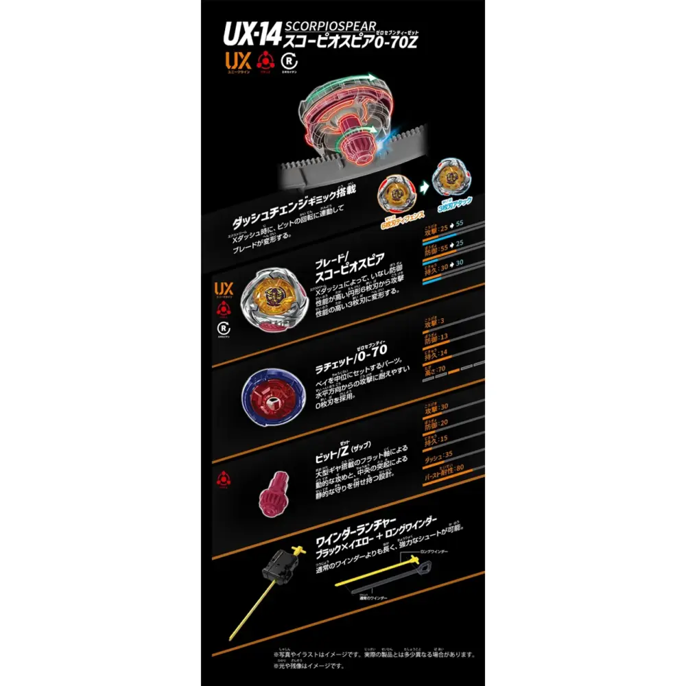 BEYBLADE X UX-14 SCORPIOSPEAR 0-70Z STARTER