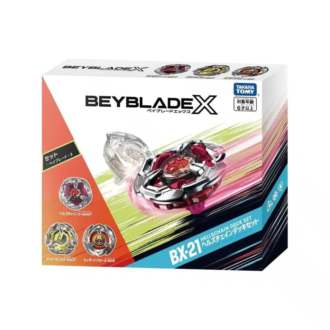☆希少レアボード☆ (ファイヤーワイヤーSEAXE 7`6)☆付属品セット☆ Beyblade X - BX-21 Hells Chain Deck Set - ThePlayground Hobby Store