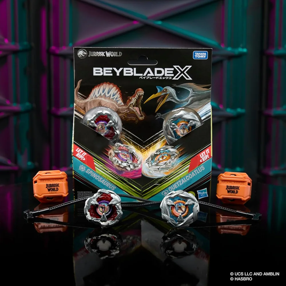 BEYBLADE X BXG-41 JURASSIC WORLD SPINOSAURUS VS QUETZALCOATLUS