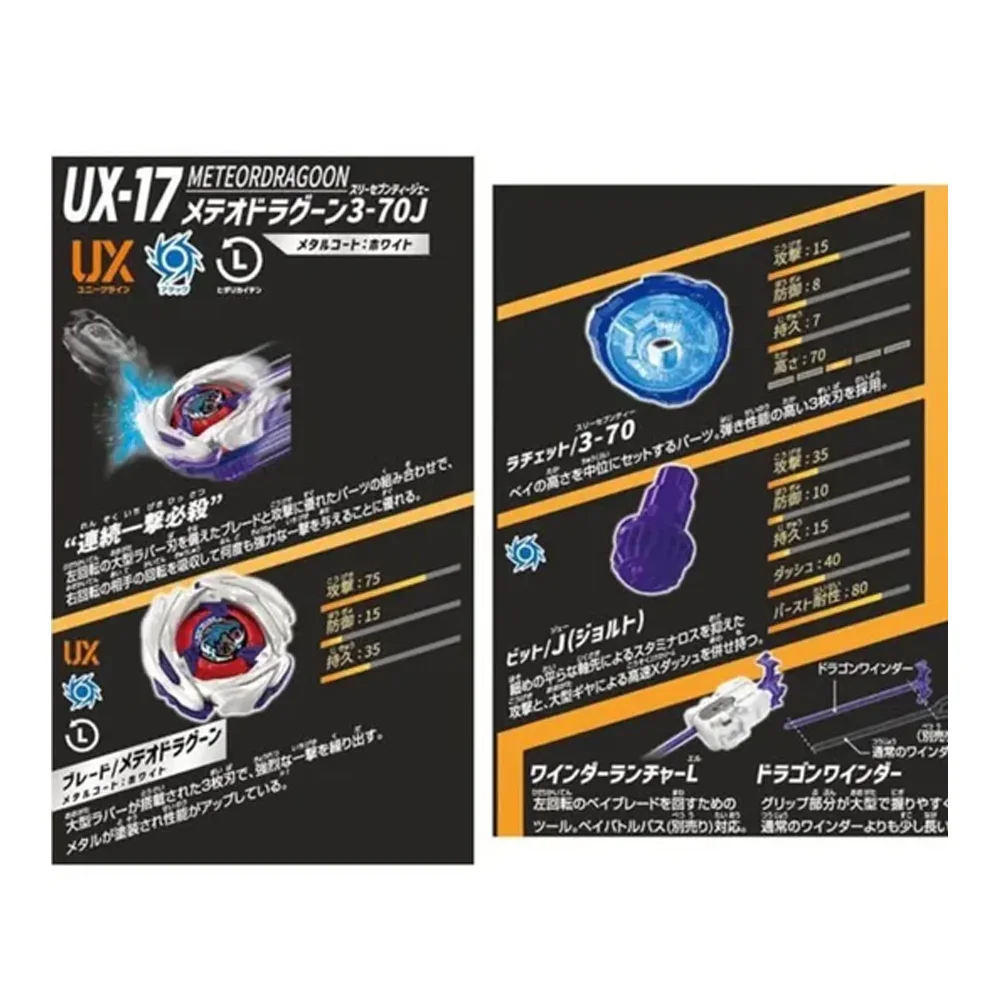 BEYBLADE X UX-17 STARTER METEOR DRAGOON 3-70J